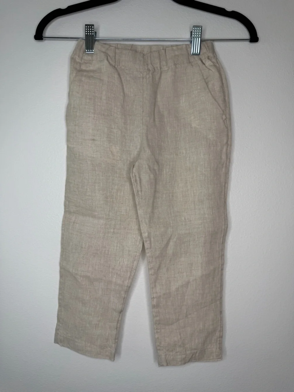 NWT Unisex Kids 100% Organic Linen Set 4T Natural Beige‎ 2 piece long sleeve